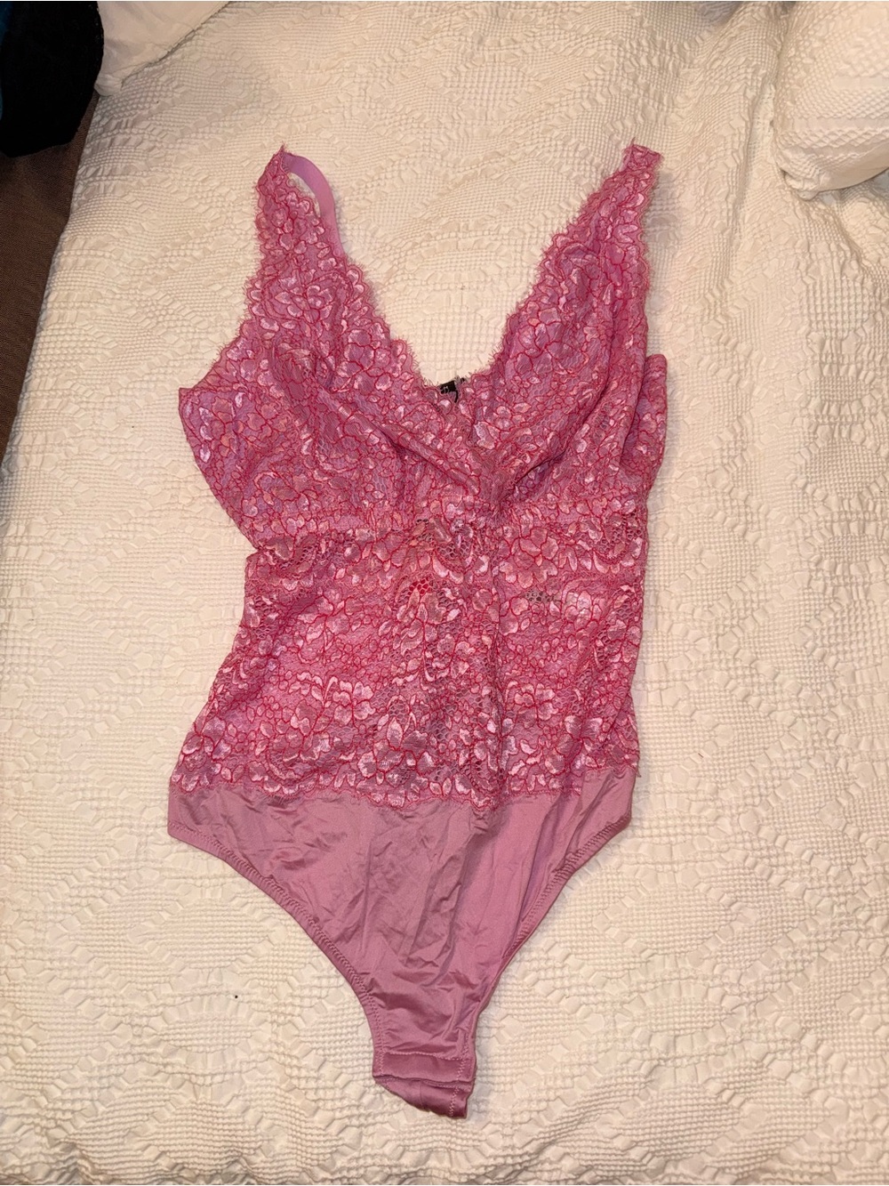 Cosabella Pink Lace Bodysuit Chemise